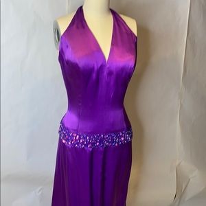 Purple halter gown